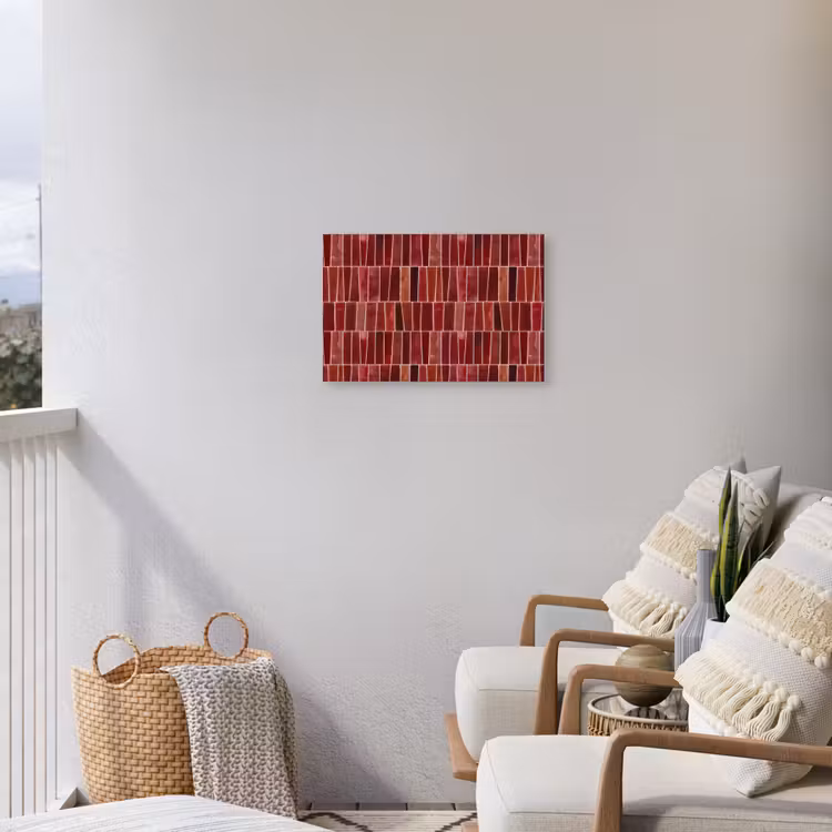Buiten canvas - Tegels - Modern - Structuur - Dieprood — 4