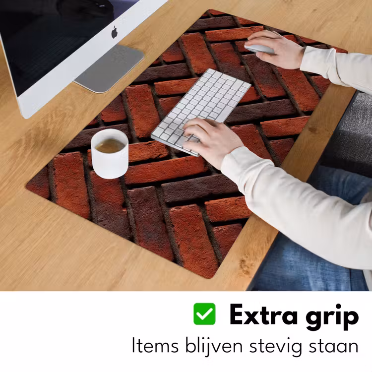 Bureau onderlegger - Bakstenen - Visgraat - Structuur - Roodbruin — 6