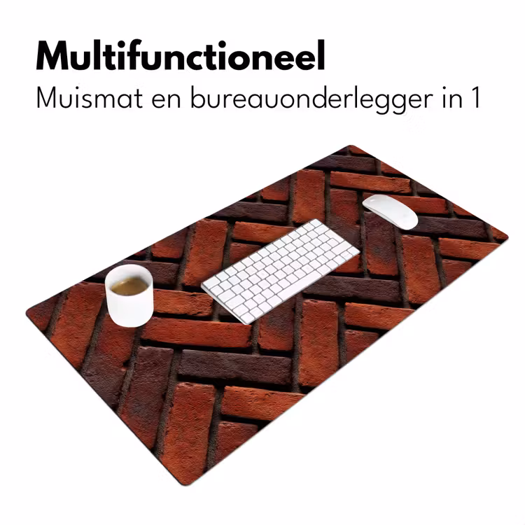 Bureau onderlegger - Bakstenen - Visgraat - Structuur - Roodbruin — 7