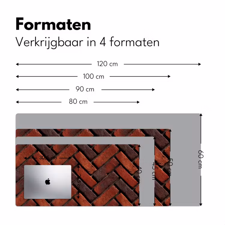 Bureau onderlegger - Bakstenen - Visgraat - Structuur - Roodbruin — 8