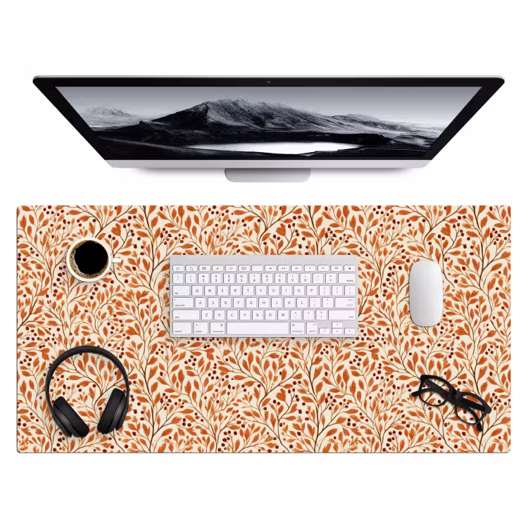 Bureau onderlegger - Bladeren - Botanisch - Terracotta — 4