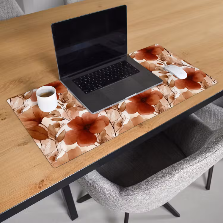 Bureau onderlegger - Bloemen - Aquarel - Botanisch - Terracotta — 3