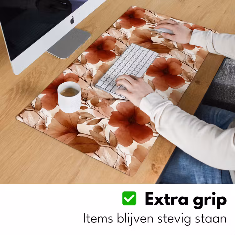 Bureau onderlegger - Bloemen - Aquarel - Botanisch - Terracotta — 6