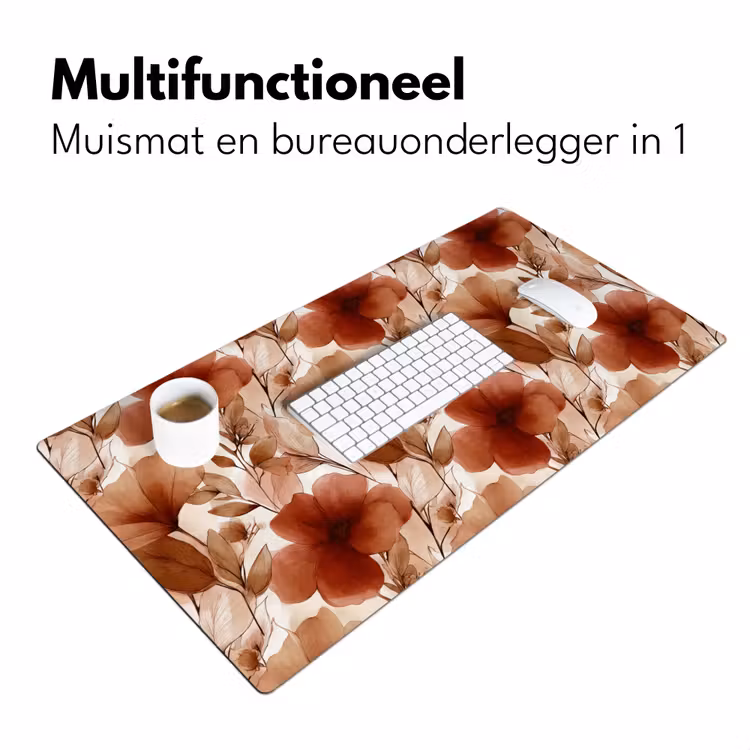 Bureau onderlegger - Bloemen - Aquarel - Botanisch - Terracotta — 7