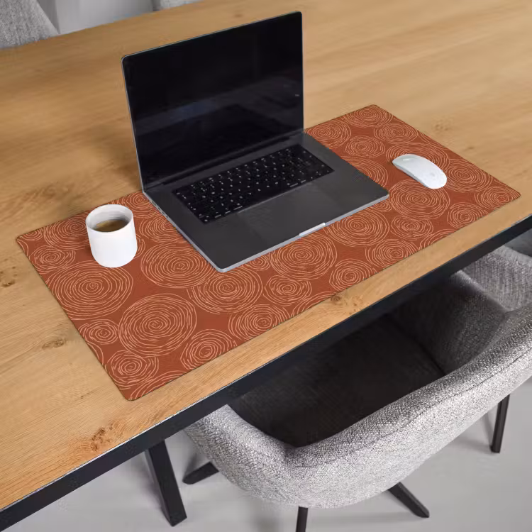 Bureau onderlegger - Cirkels - Abstract - Artistiek - Terracotta — 3