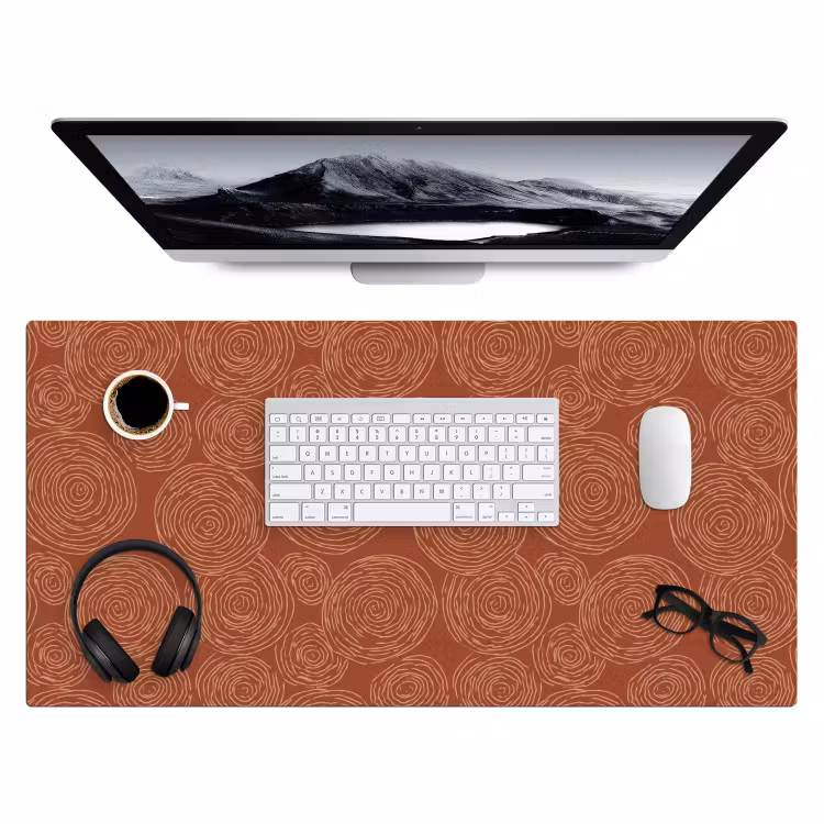 Bureau onderlegger - Cirkels - Abstract - Artistiek - Terracotta — 4