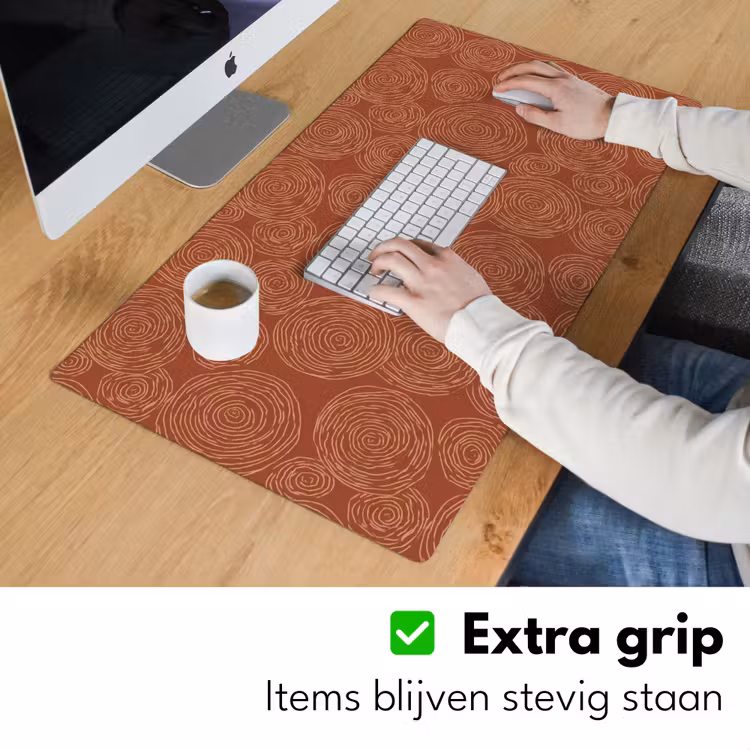 Bureau onderlegger - Cirkels - Abstract - Artistiek - Terracotta — 6