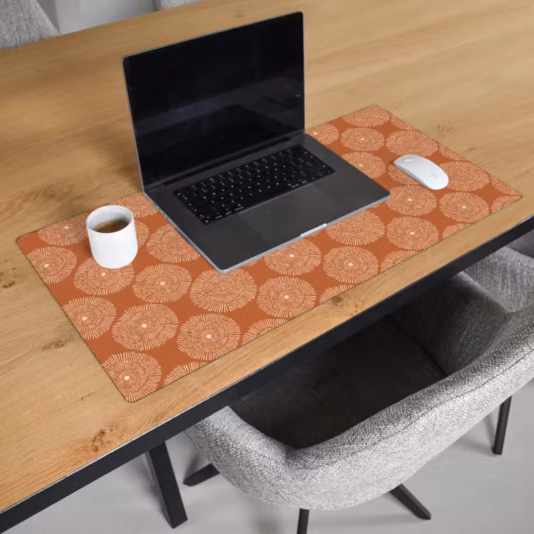 Bureau onderlegger - Cirkels - Grafisch - Patroon - Terracotta — 3