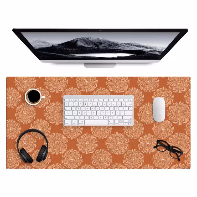 Bureau onderlegger - Cirkels - Grafisch - Patroon - Terracotta — 4