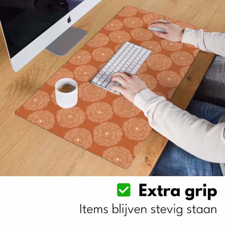 Bureau onderlegger - Cirkels - Grafisch - Patroon - Terracotta — 6