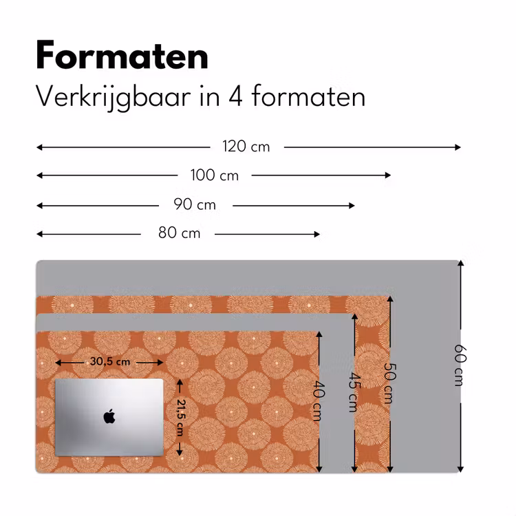 Bureau onderlegger - Cirkels - Grafisch - Patroon - Terracotta — 8