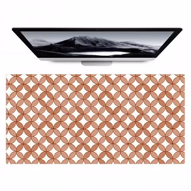 Bureau onderlegger - Geometrisch - Cirkels - Modern - Terracotta — 1