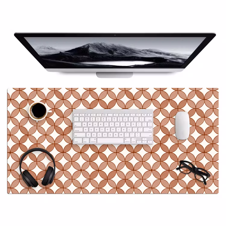 Bureau onderlegger - Geometrisch - Cirkels - Modern - Terracotta — 4