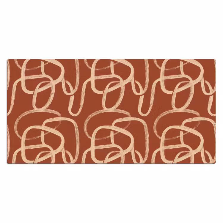 Bureau onderlegger - Lijnen - Abstract - Organisch - Terracotta - Crème — 2