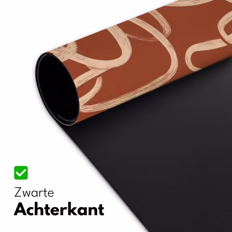Bureau onderlegger - Lijnen - Abstract - Organisch - Terracotta - Crème — 5