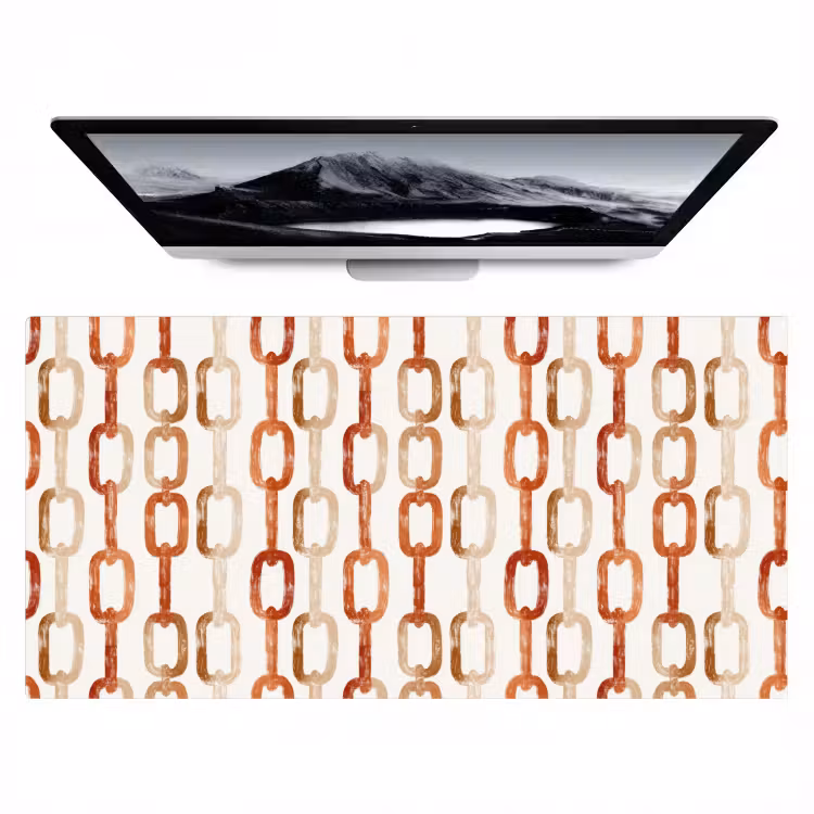 Bureau onderlegger - Schakels - Patroon - Aquarel - Terracotta — 1