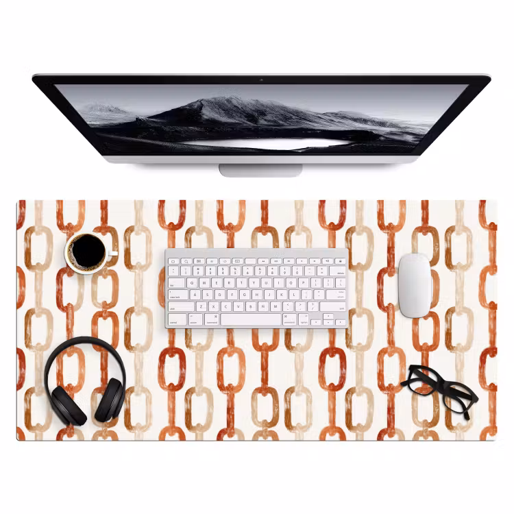Bureau onderlegger - Schakels - Patroon - Aquarel - Terracotta — 4