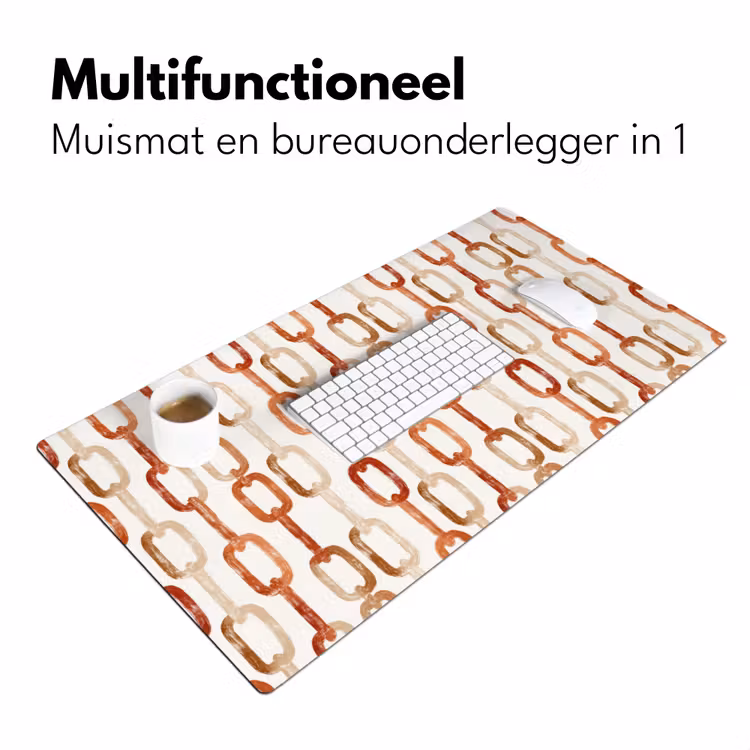 Bureau onderlegger - Schakels - Patroon - Aquarel - Terracotta — 7