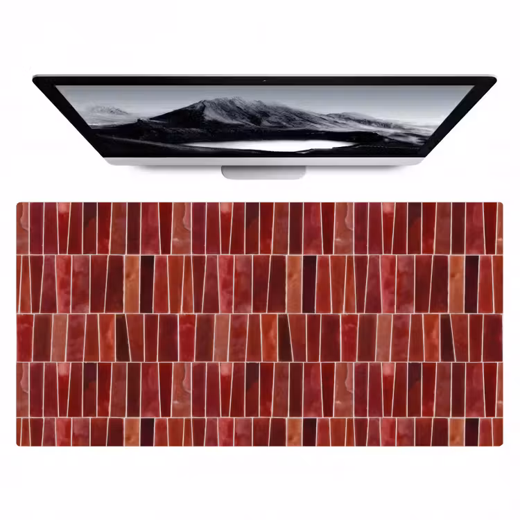 Bureau onderlegger - Tegels - Modern - Structuur - Dieprood — 1