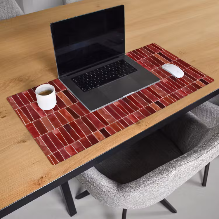 Bureau onderlegger - Tegels - Modern - Structuur - Dieprood — 3