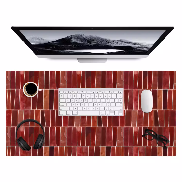 Bureau onderlegger - Tegels - Modern - Structuur - Dieprood — 4