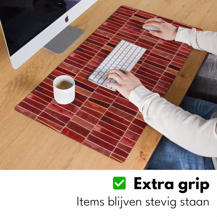 Bureau onderlegger - Tegels - Modern - Structuur - Dieprood — 6