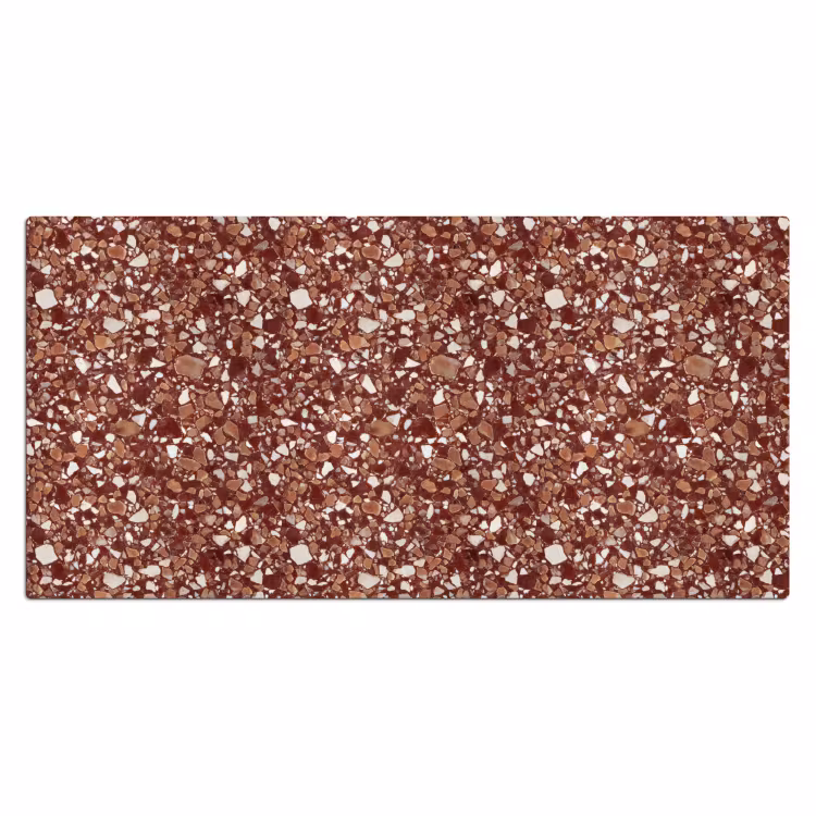 Bureau onderlegger - Terrazzo - Patroon - Steentextuur - Roodbruin — 2
