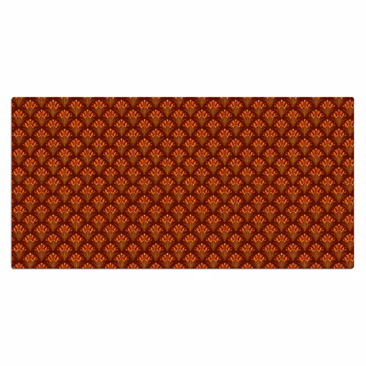 Bureau onderlegger - Waaiers - Art Deco - Botanisch - Roestbruin - Oranje — 2