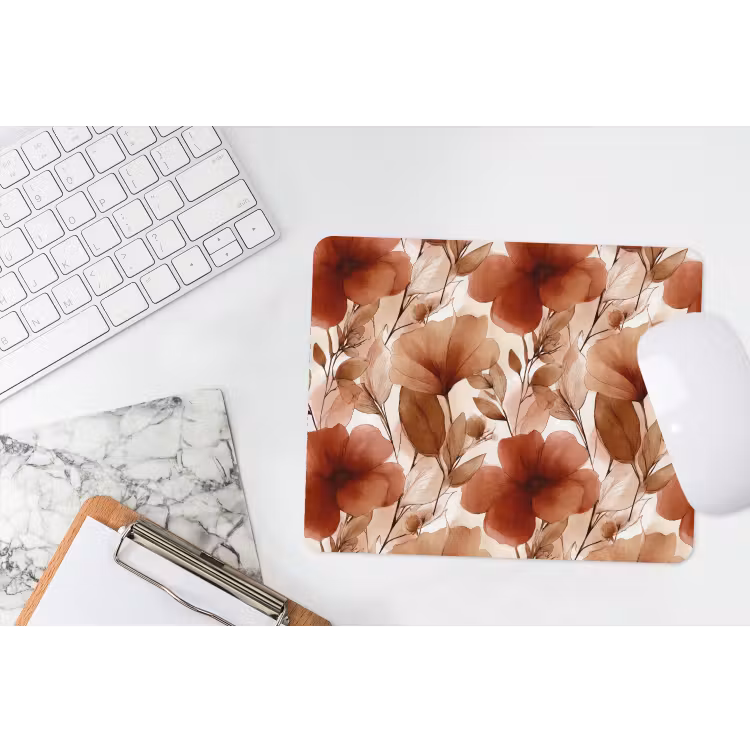 Muismat - Bloemen - Aquarel - Botanisch - Terracotta — 2