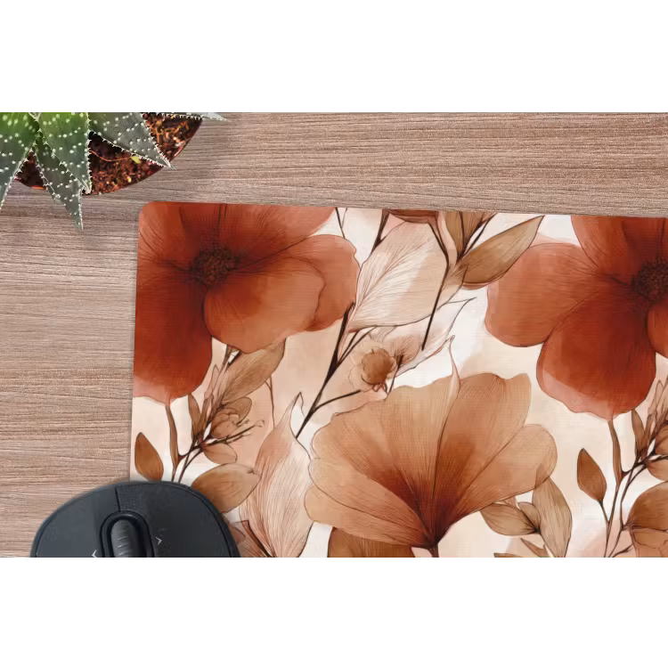 Muismat - Bloemen - Aquarel - Botanisch - Terracotta — 4