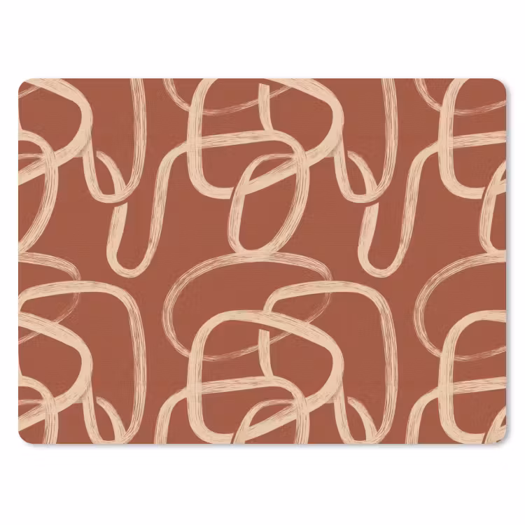 Muismat - Lijnen - Abstract - Organisch - Terracotta - Crème — 1
