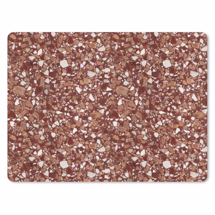 Muismat - Terrazzo - Patroon - Steentextuur - Roodbruin — 1