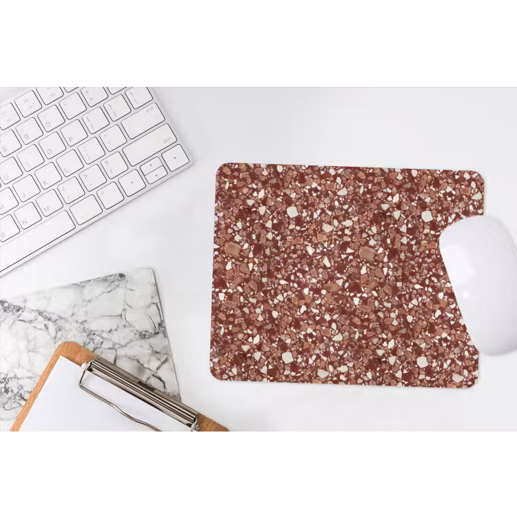 Muismat - Terrazzo - Patroon - Steentextuur - Roodbruin — 2