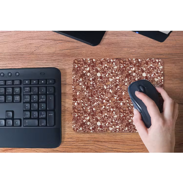 Muismat - Terrazzo - Patroon - Steentextuur - Roodbruin — 3