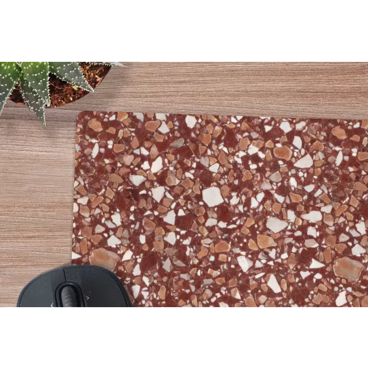 Muismat - Terrazzo - Patroon - Steentextuur - Roodbruin — 4