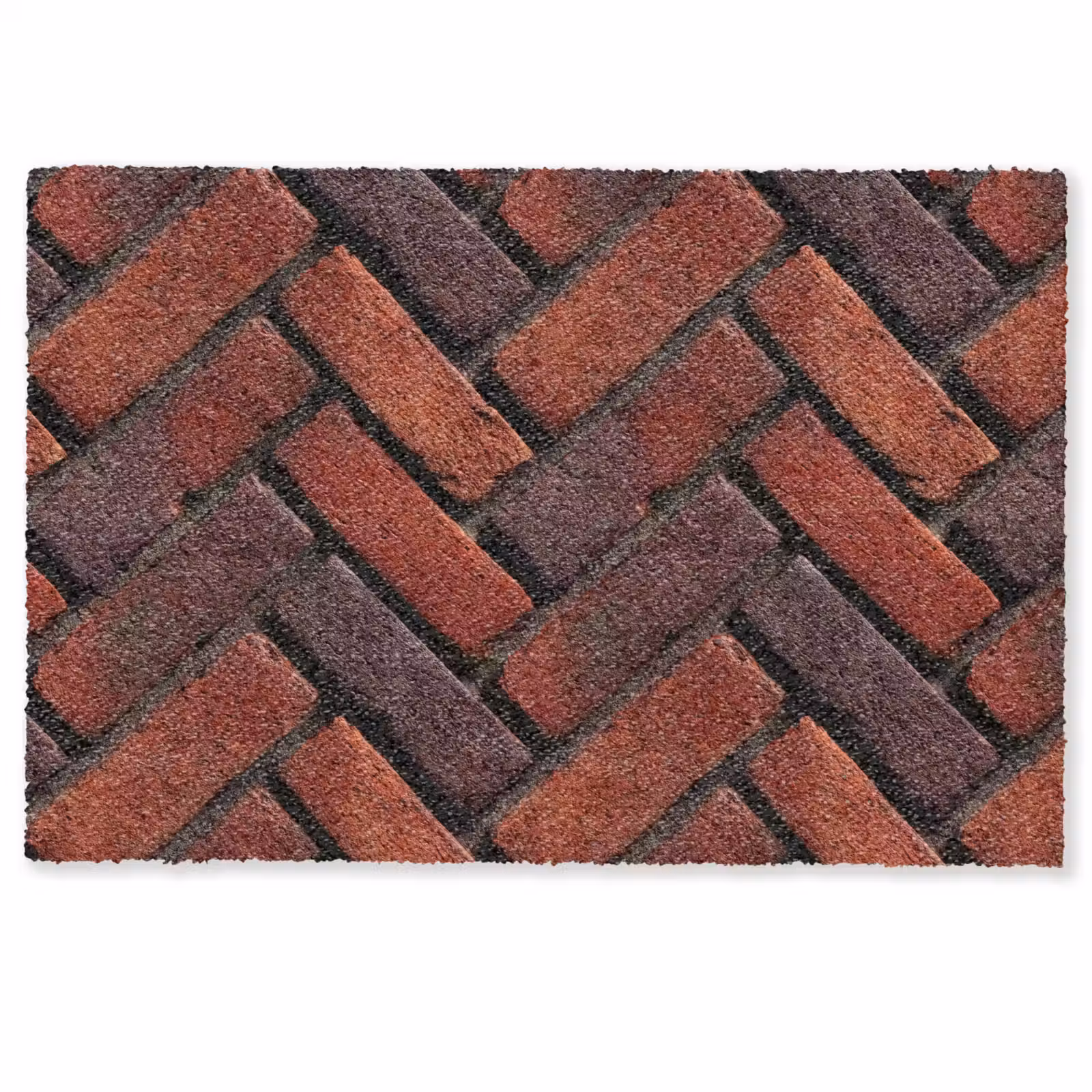 Deurmat - Bakstenen - Visgraat - Structuur - Roodbruin — 1