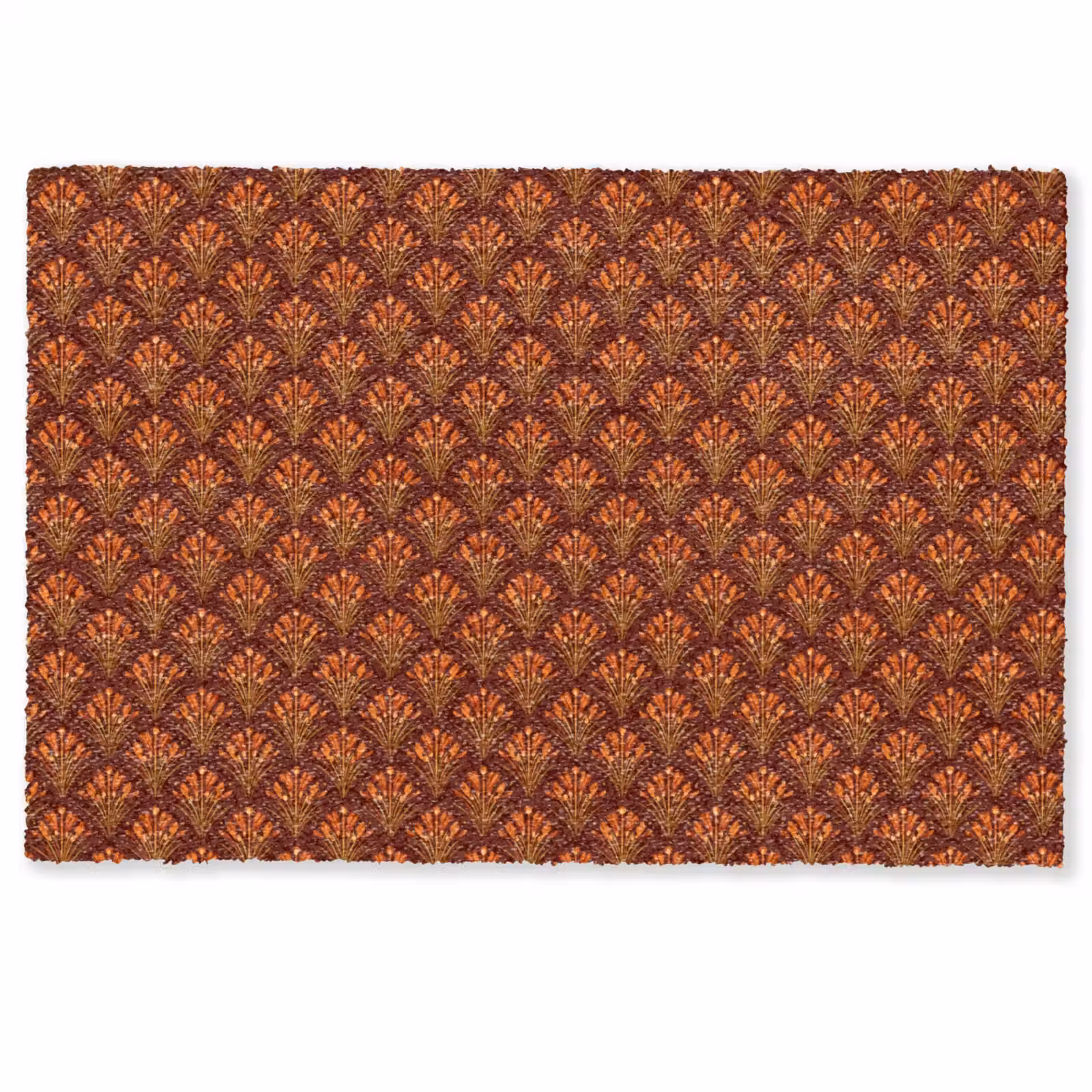 Deurmat - Waaiers - Art Deco - Botanisch - Roestbruin - Oranje — 1