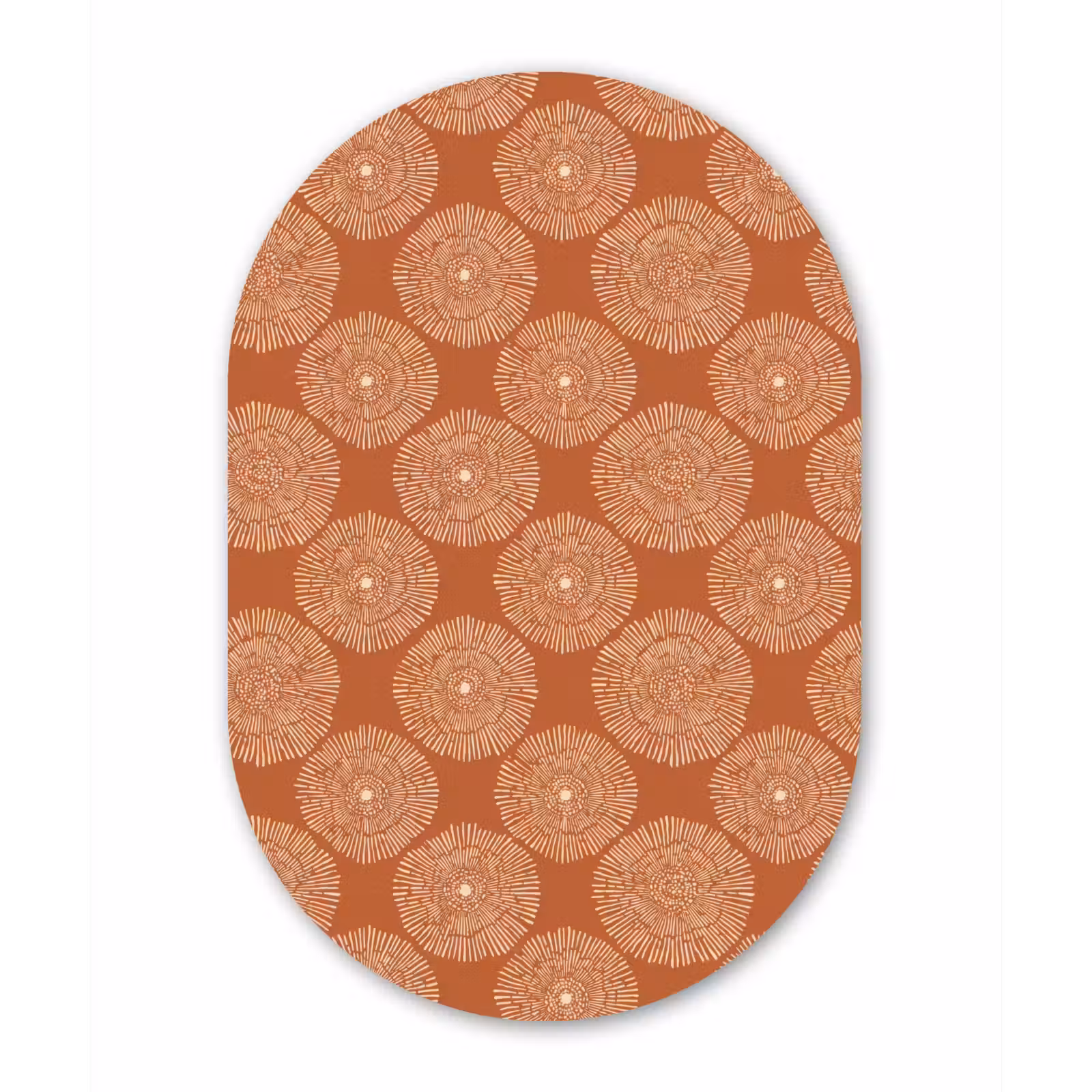 Muurovaal - Kunststof - Cirkels - Grafisch - Patroon - Terracotta — 1