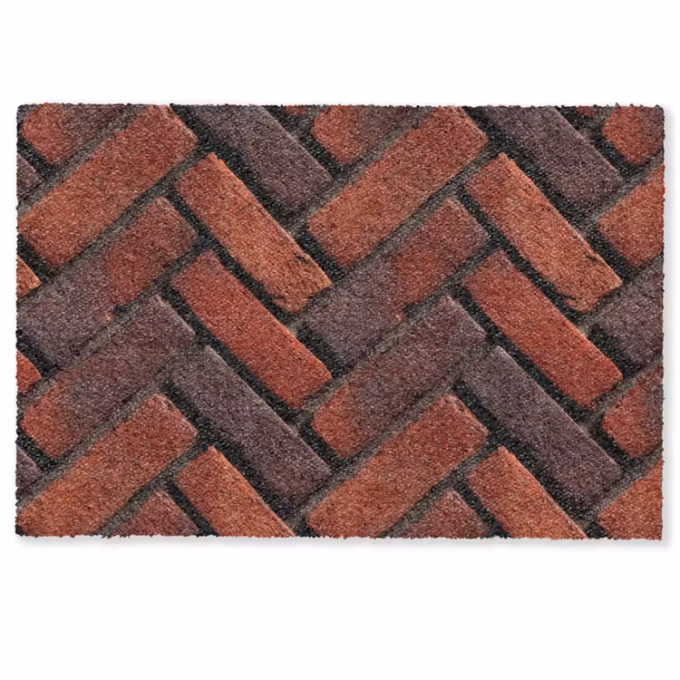 Deurmat - Bakstenen - Visgraat - Structuur - Roodbruin — 1
