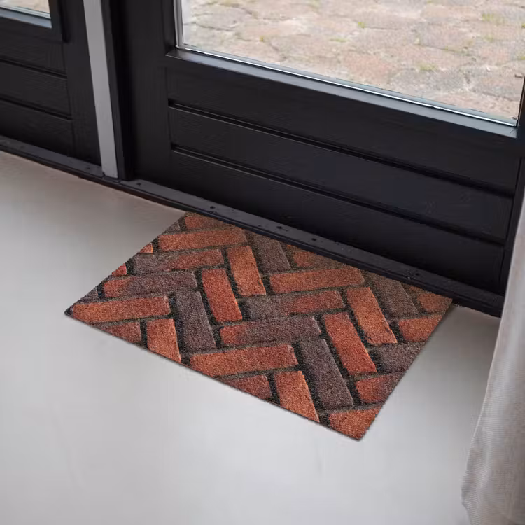 Deurmat - Bakstenen - Visgraat - Structuur - Roodbruin — 2