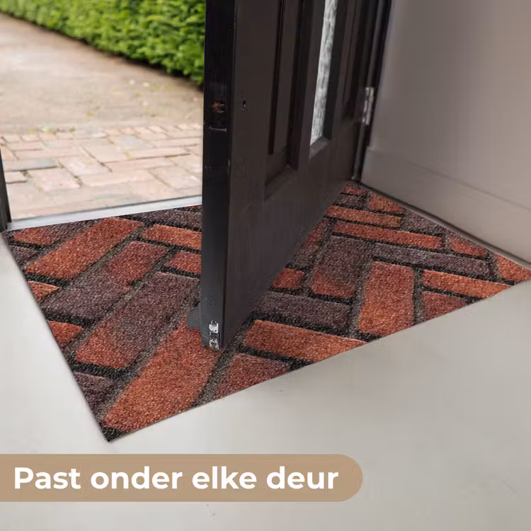 Deurmat - Bakstenen - Visgraat - Structuur - Roodbruin — 7