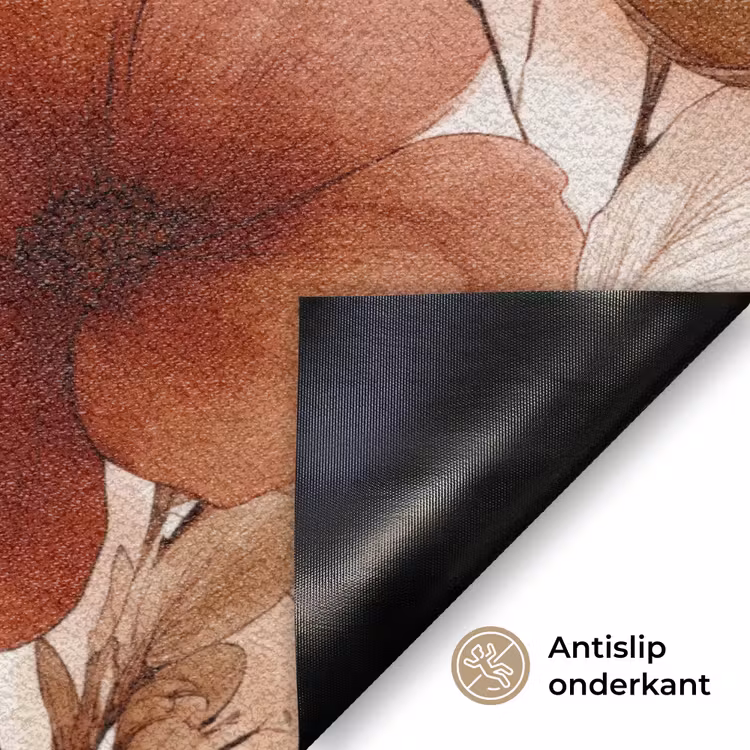 Deurmat - Bloemen - Aquarel - Botanisch - Terracotta — 6