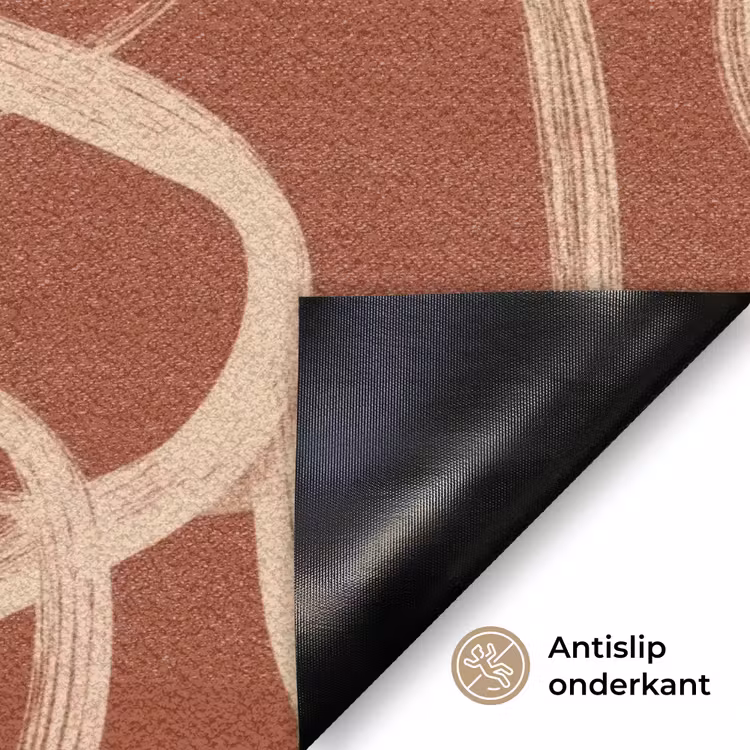 Deurmat - Lijnen - Abstract - Organisch - Terracotta - Crème — 6