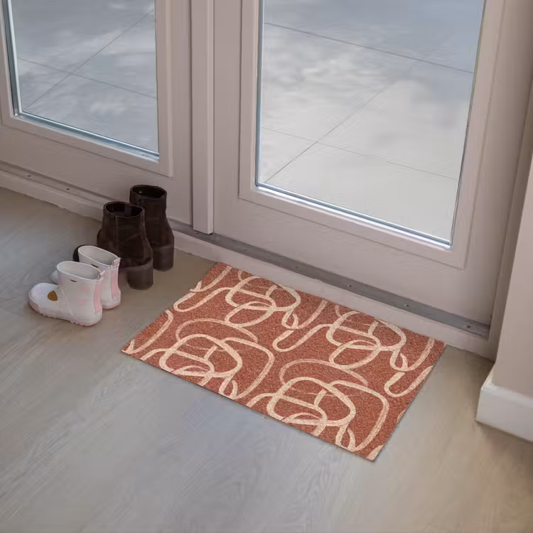 Deurmat - Lijnen - Abstract - Organisch - Terracotta - Crème — 8