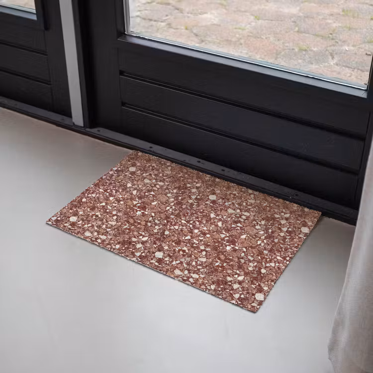 Deurmat - Terrazzo - Patroon - Steentextuur - Roodbruin — 2
