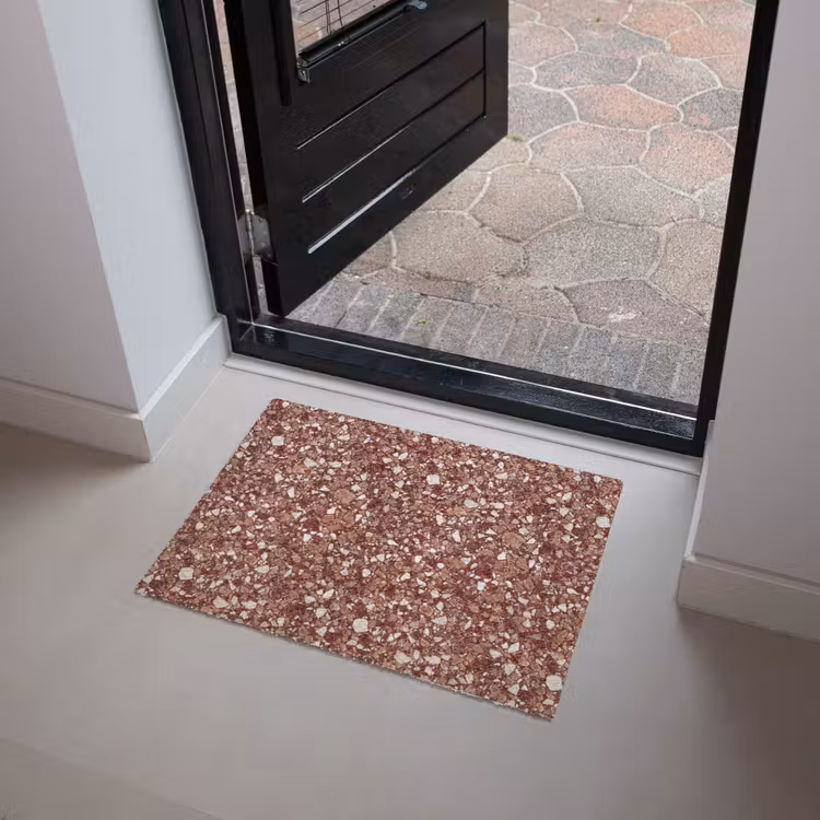 Deurmat - Terrazzo - Patroon - Steentextuur - Roodbruin — 4
