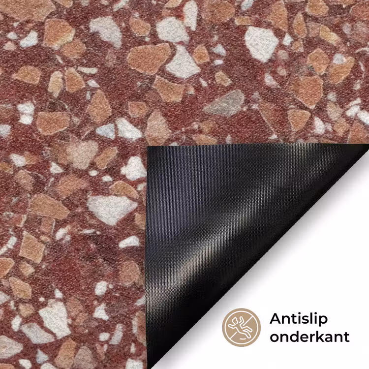 Deurmat - Terrazzo - Patroon - Steentextuur - Roodbruin — 6