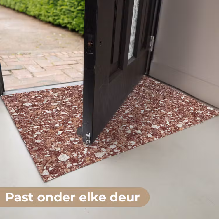 Deurmat - Terrazzo - Patroon - Steentextuur - Roodbruin — 7