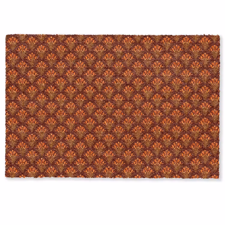 Deurmat - Waaiers - Art Deco - Botanisch - Roestbruin - Oranje — 1
