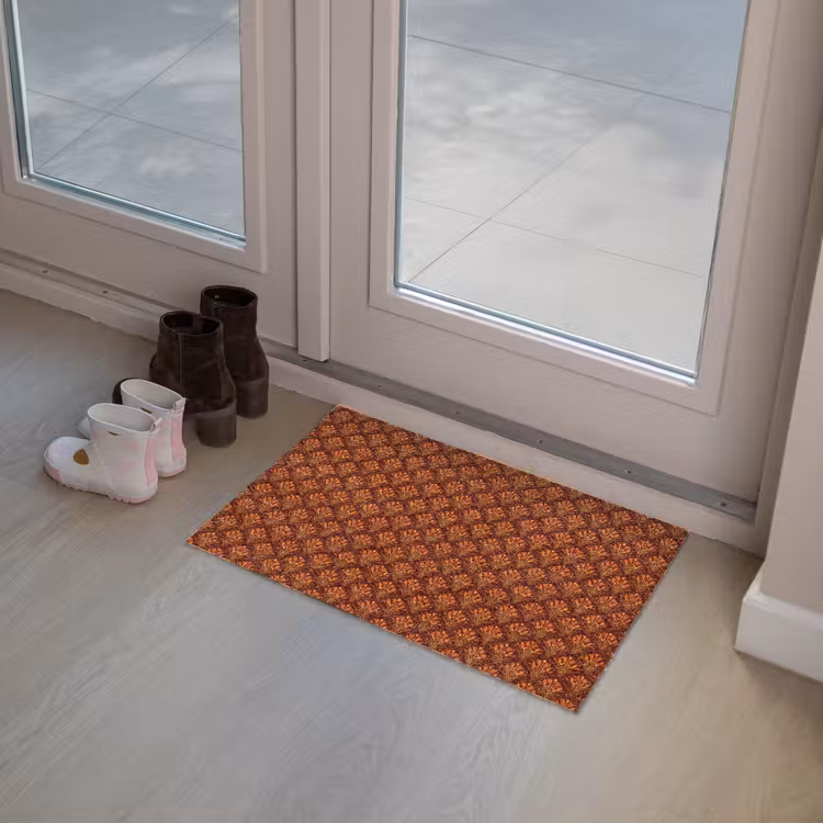 Deurmat - Waaiers - Art Deco - Botanisch - Roestbruin - Oranje — 8